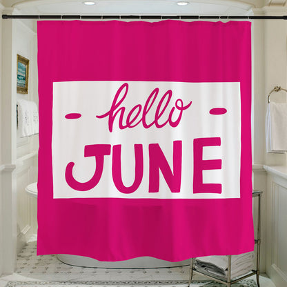 Feblilac Hello June Shower Curtain with Hooks