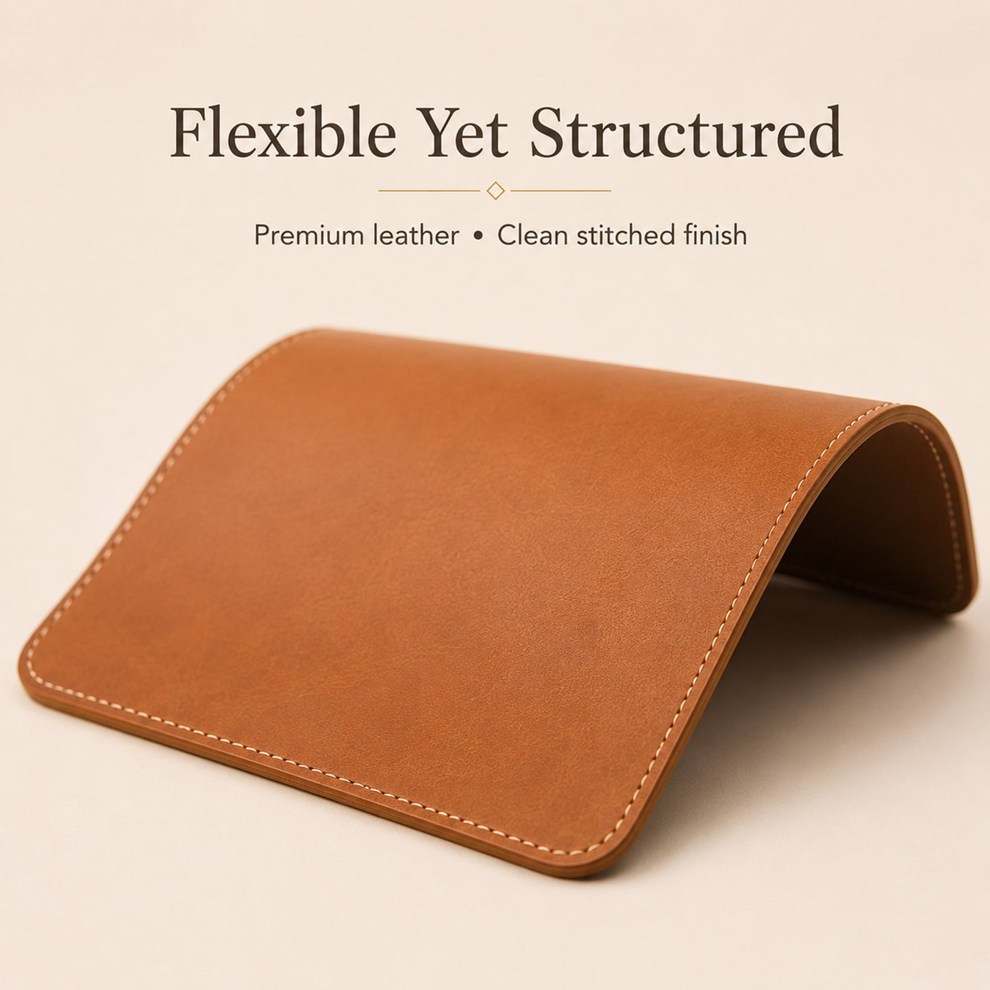 Feblilac Premium Genuine Leather Mouse Pad – Dual-Sided Calfskin Desk Pad