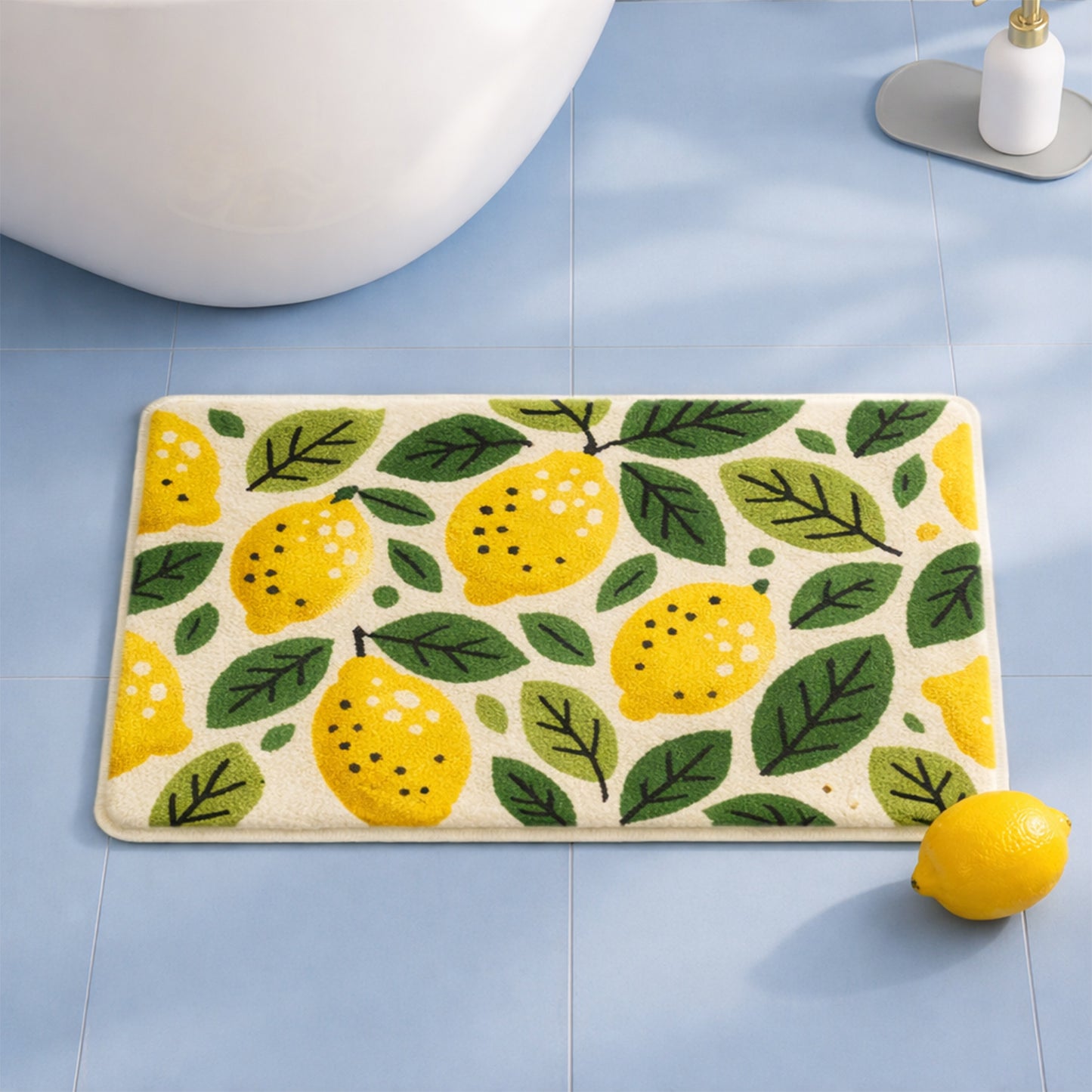 Feblilac Lemon Tufted Bath Mat