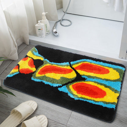 Feblilac Body Art Black Ground Thermal Imaging Beauty Tufted Bath Mat