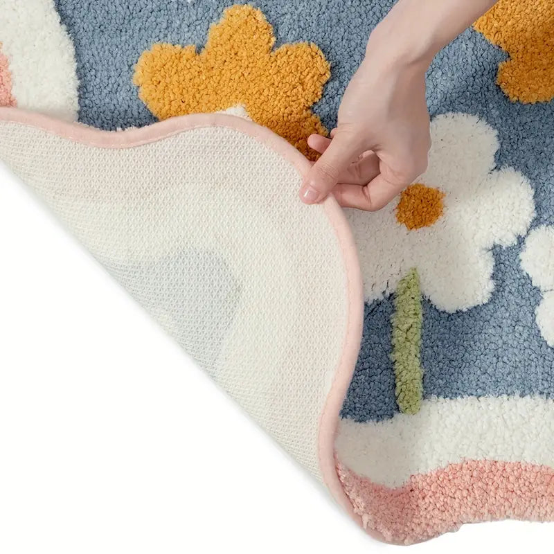 Feblilac Flower Shadow Bath Mat Home Decor - view 4