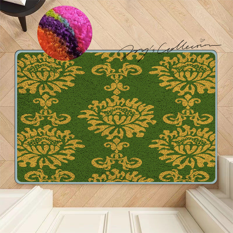 Feblilac Baroque Style One Big Flower Nylon Door Mat