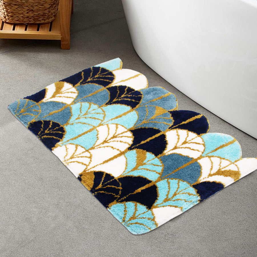Blue Wave Bath Mat, Non-Slip Bathroom Rug - view 3
