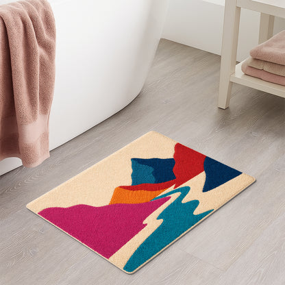 Feblilac Abstract Mountain Landscape Tufted Bath Mat