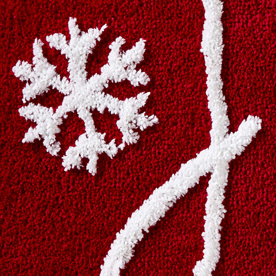 Feblilac Round Christmas Snowflakes Tufted Bath Mat - view 4