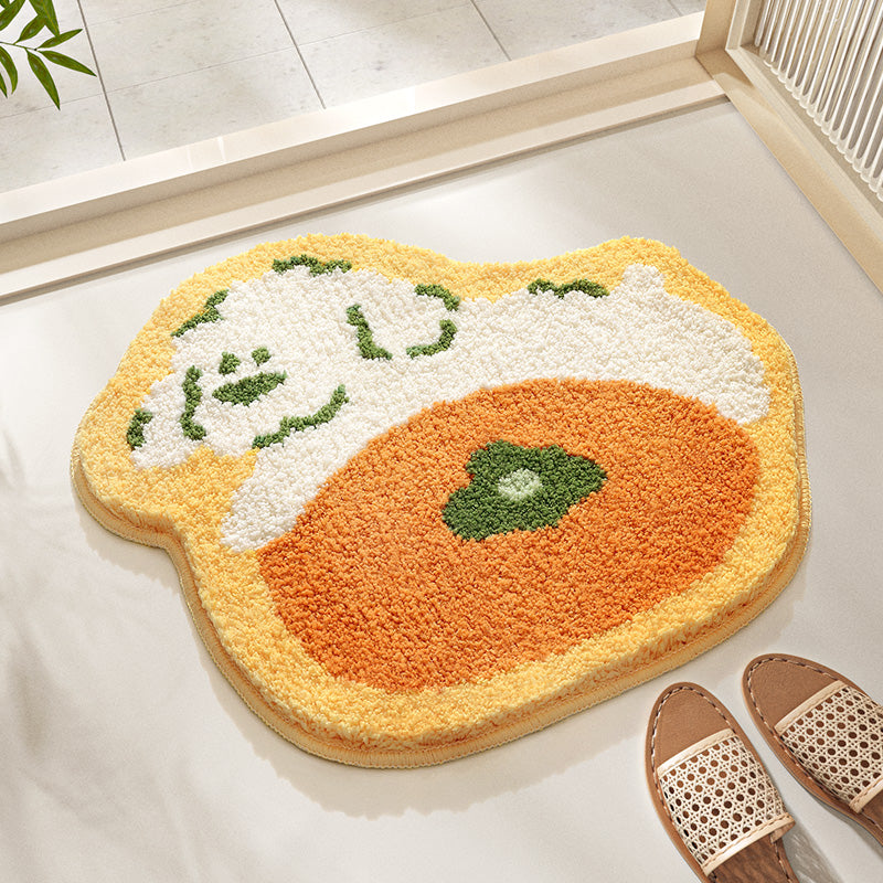 Feblilac Oranges and Dogs Tufted Bath Mat