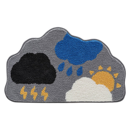 Feblilac Clouds and Sun Tufted Bath Mat