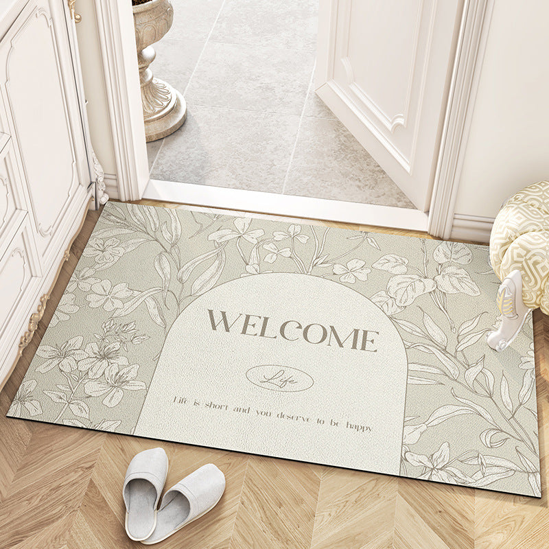 Feblilac Flowers and Plants Leather Door Mat