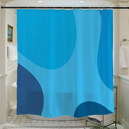 Feblilac Blue Wave Coast Shower Curtain with Hooks