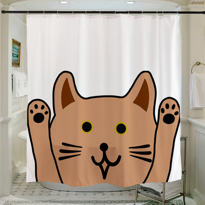 Feblilac Surrender Cute Cat Shower Curtain