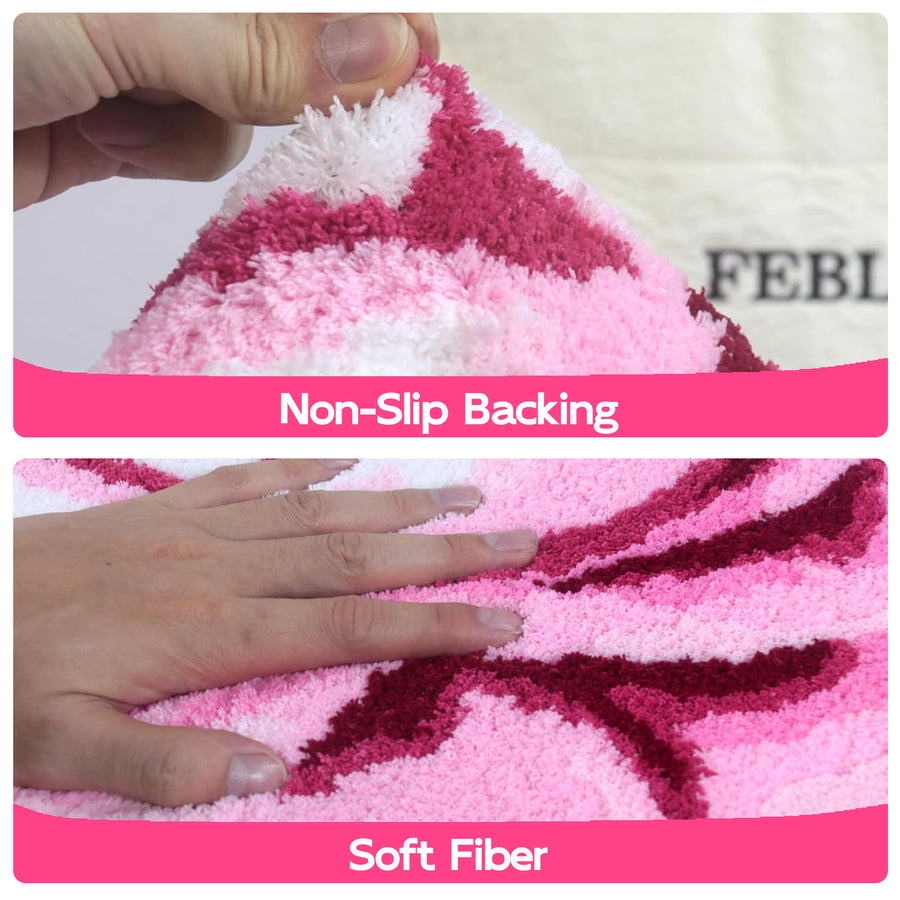 Feblilac Pink Flower Tufted Bath Mat - view 4
