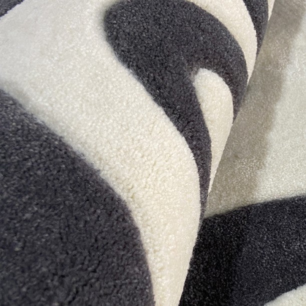 Feblilac Irregular Black and White Dizzy Handmade Tufted Acrylic Livingroom Carpet Area Rug - view 4
