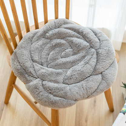 Feblilac Thickened Rose-Shaped Plush Cushion