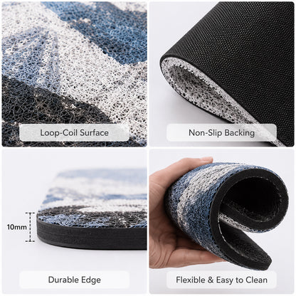 Feblilac Custom Photo Entry Mat, Personalized Loop-Coil Doormat, Non-Slip PVC Welcome Mat