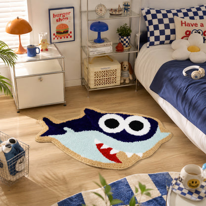 Feblilac Cute Shark Bath Mat for Kids Bathroom