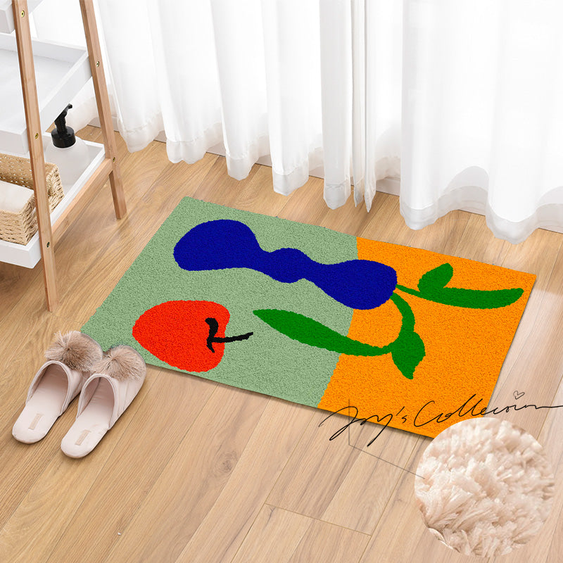 Feblilac Blue Vase and Apple Tufted Bath Mat - view 3