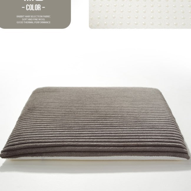 Feblilac Solid Corduroy Memory Foam Cushion Seat Pads - view 8