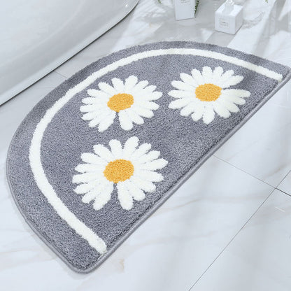 Feblilac Semicircle Daisy Tufted Bath Mat