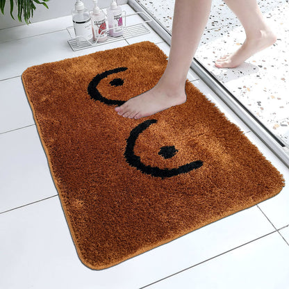 Feblilac Brown Double Skin Milk Boobs Tufted Bath Mat