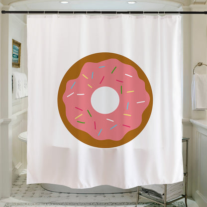 Feblilac Pink Donut Shower Curtain with Hooks