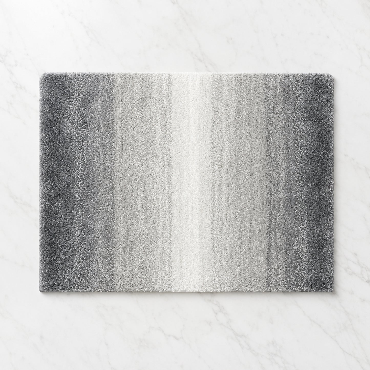 Feblilac Gray Gradient Tufted Bath Rug, Soft Non-Slip Bathroom Mat