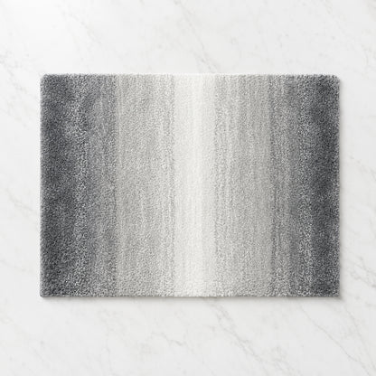Feblilac Gray Gradient Tufted Bath Rug, Soft Non-Slip Bathroom Mat