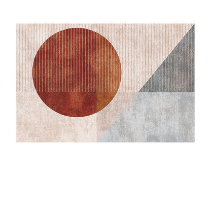 Feblilac Abstract Morandi Red Sun Living Room Carpet