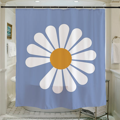 Daisy Flower Shower Curtain with Hooks