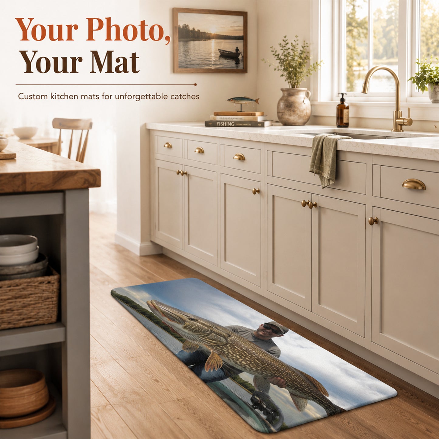 Feblilac Custom PVC Kitchen Mat – Personalized Waterproof 6mm Anti-Fatigue Mat
