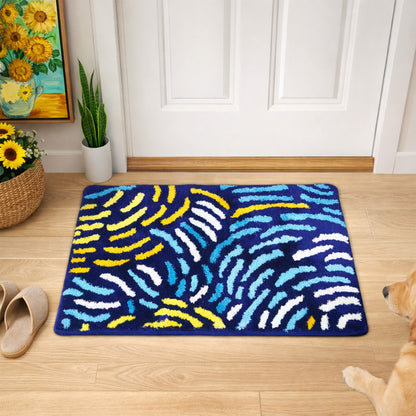 Line of Starry Night Bath Mat, Van Gogh Home Decor