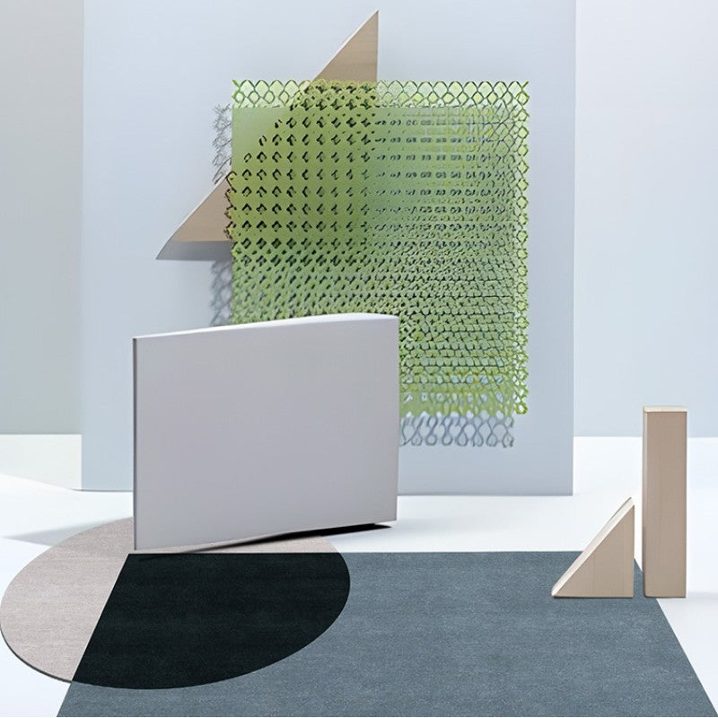 Feblilac Irregular Rectangle and Circle Handmade Tufted Acrylic Livingroom Carpet Area Rug - view 2