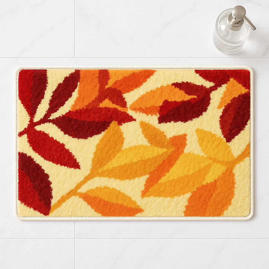 Feblilac Red Leaves Bath Mat - view 2