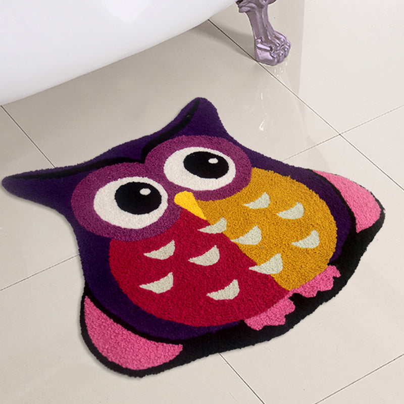 Feblilac Animal Owl Tufted Bath Mat