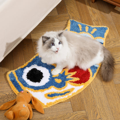 Feblilac Cute Blue Koi Fish Bath Mat, Japanese Carp Bathroom Rug