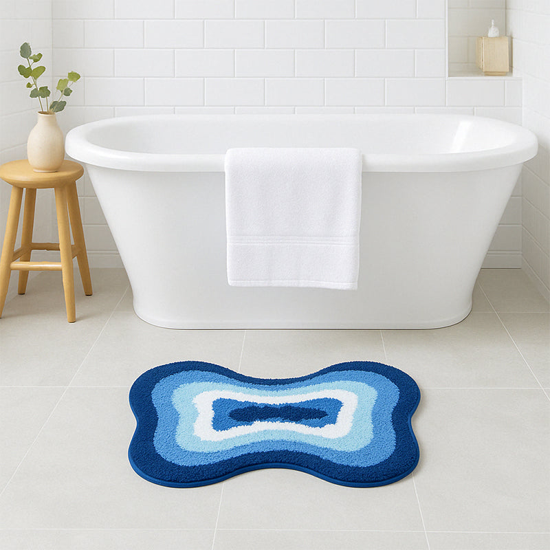 Feblilac Irregular Dizzy Blue Bath Mat 60x90cm
