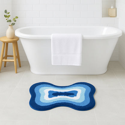 Feblilac Irregular Dizzy Blue Bath Mat 60x90cm