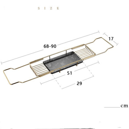 Feblilac Bathroom Telescopic Shelf Tray Bathtub Storage Tray