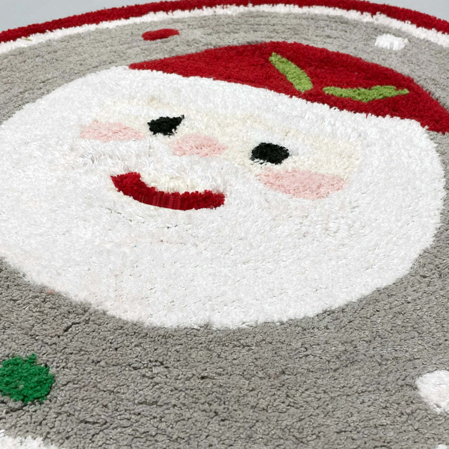 Feblilac Round Christmas Santa Claus Tufted Bath Mat - view 3