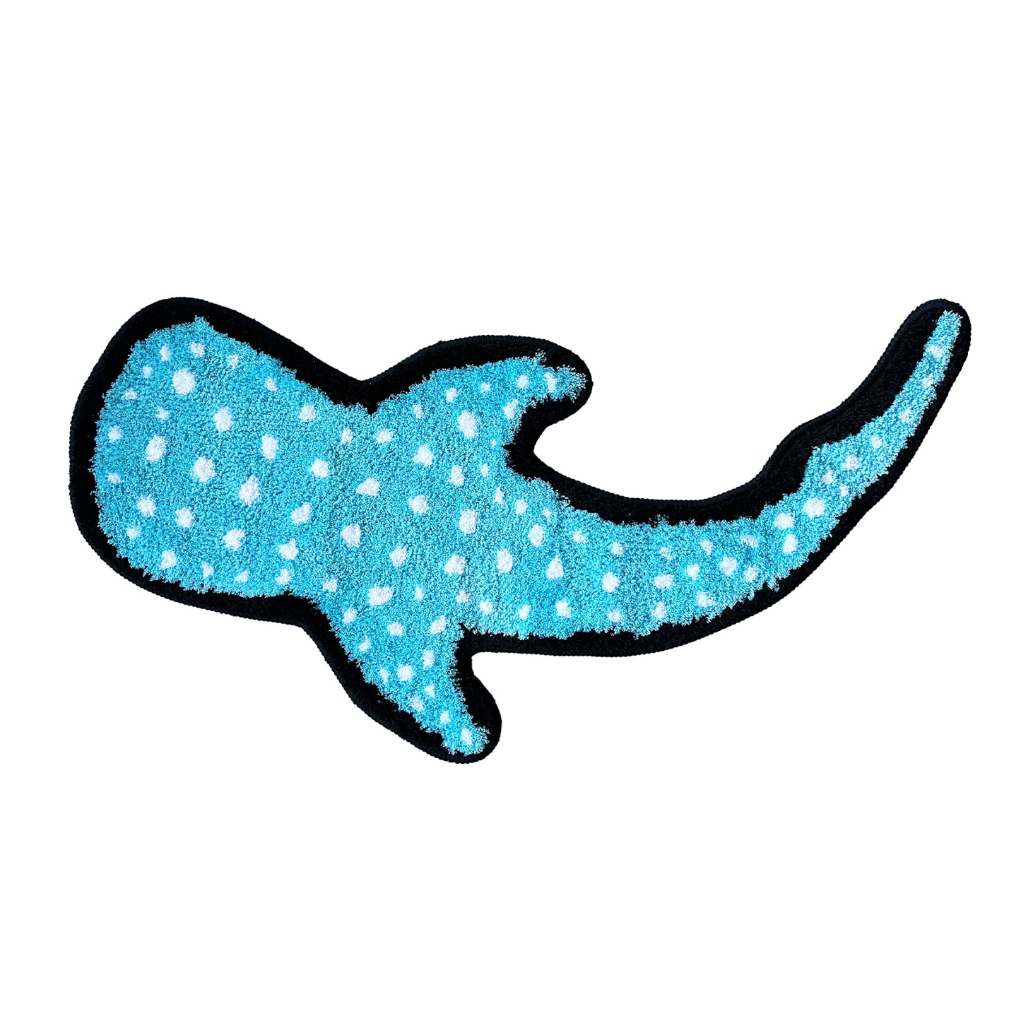 Feblilac Blue Whale Shark Tufted Bath Mat