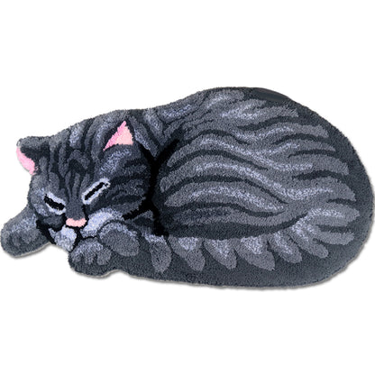 Feblilac Cute Cat Tufted Bath Mat