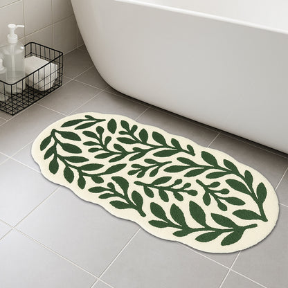 Feblilac Leaf Tufted Runner Bath Mat