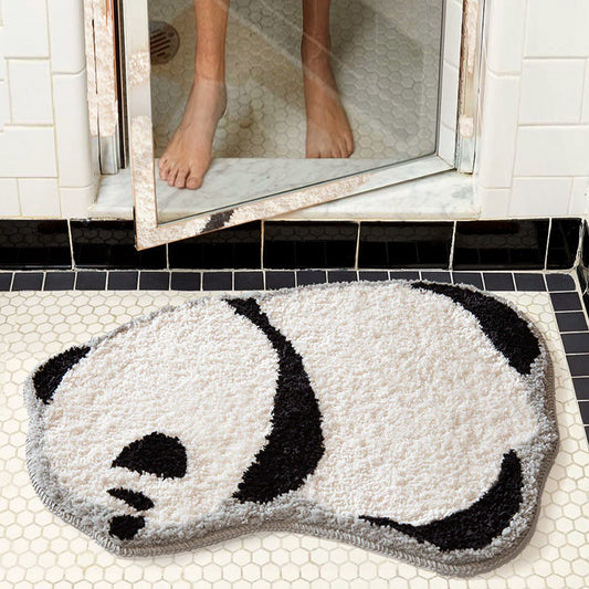 Feblilac Cute Panda Tufted Bath Mat