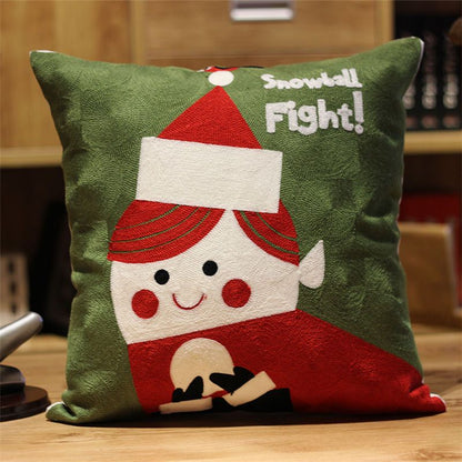 Christmas Snowman Pillow Cushion, Red Holiday Gift Home Decor