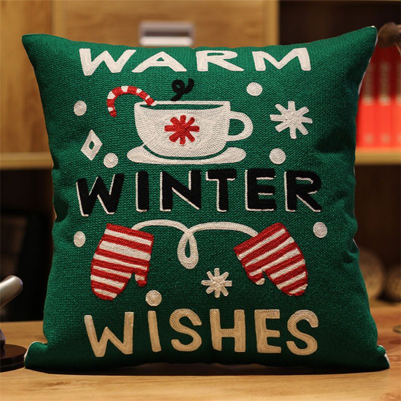 Christmas Snowman Pillow Cushion, Red Holiday Gift Home Decor