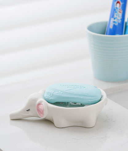 Feblilac Duck Elephant Soap Box for Bathroom