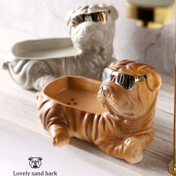 Feblilac Puppy Soap Box for Bathroom - view 2