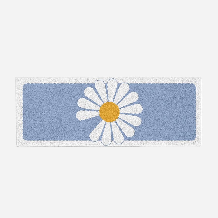 Feblilac Daisy Flower Bath Mat, Chrysanthemum Bathroom Rug, 23x64 inches - view 2