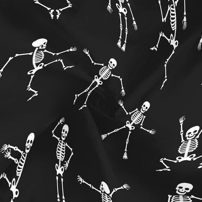 Feblilac Skull Funny Dance Halloween Dancing Cartoon Fun Joints Party Vintage Shower Curtain with Hooks