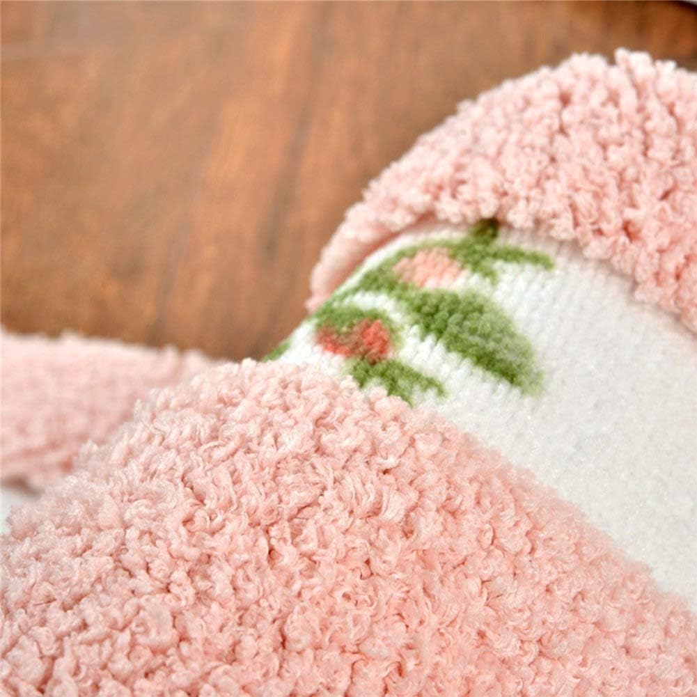 Feblilac Pink Flower Tufted Bathroom Mat Toilet U-Shaped Floor Mat