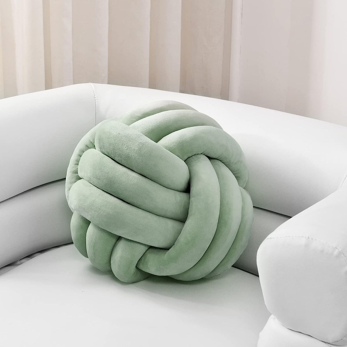 Feblilac Soft Knot Ball Pillows,Round Throw Pillow Cushion Home Decoration Plush Pillow,Throw Knotted Pillow H - view 13
